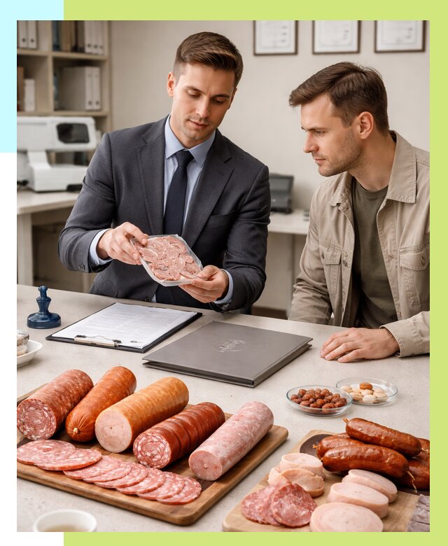 Сертификация колбасных изделий в Новокубанске от 7799 р. | Алешин-Нкб